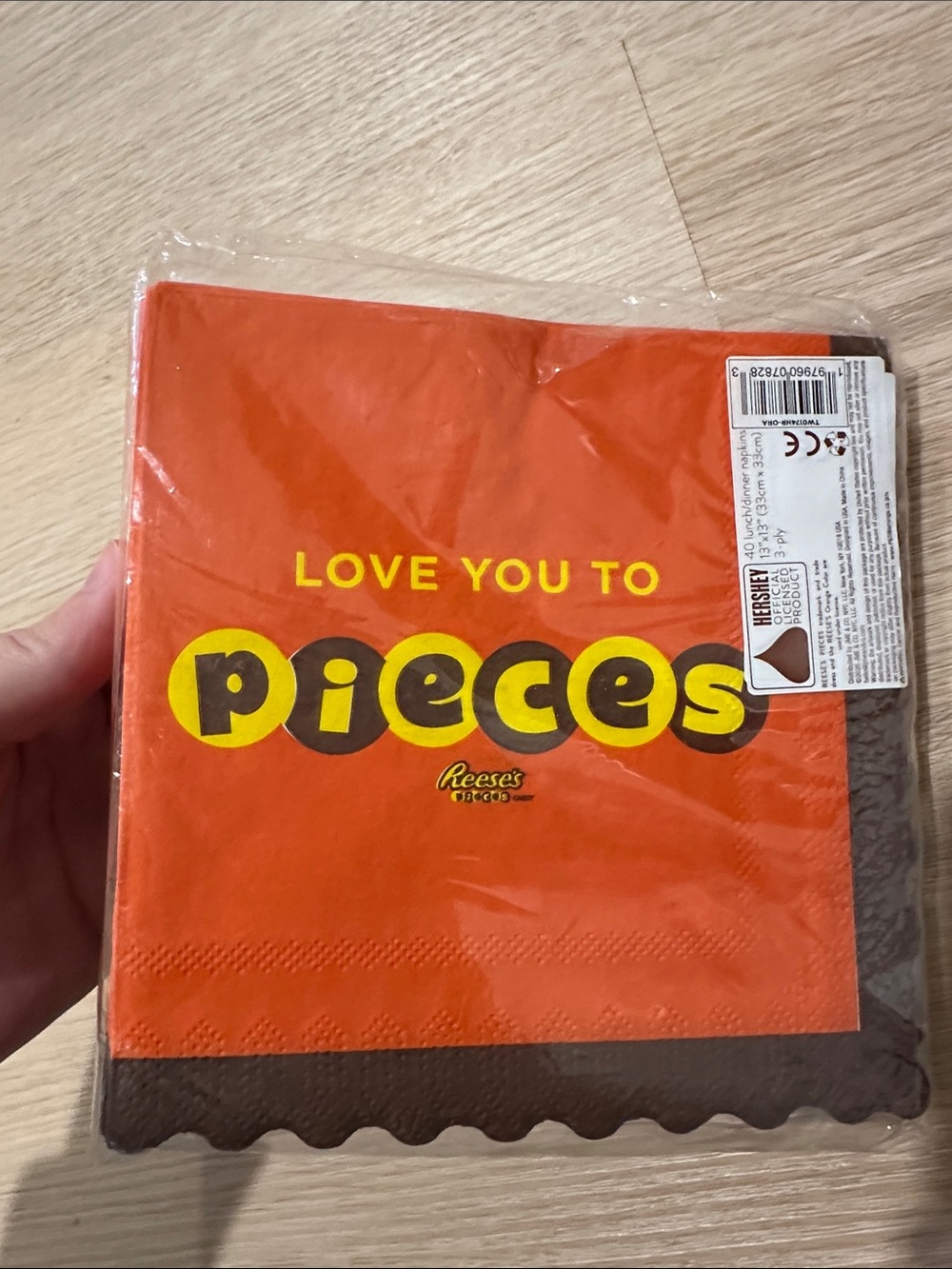 Hershey's Reese's Pieces 'Love You to Pieces' Party Napkins - pack of 40